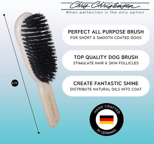 Chris Christensen Boar Dog Brush, Groom Like a Professional, Natural Boar Bristles, Beech Wood Handle, Distributes Natural Oils Making for a Healthy Coat - Image 2