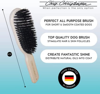 Chris Christensen Boar Dog Brush, Groom Like a Professional, Natural Boar Bristles, Beech Wood Handle, Distributes Natural Oils Making for a Healthy Coat - Image 2