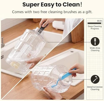 CZPET Dog Water Bowl Dispenser 5L, Wider Mouth Gravity Refilling (White)