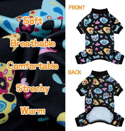 XPUDAC 4 Pack Halloween Dog Clothes Puppy Pajamas for Small Dogs, S - Image 6