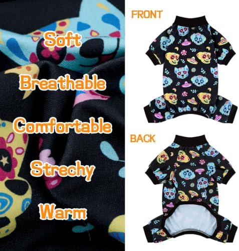 XPUDAC 4 Pack Halloween Dog Clothes Puppy Pajamas for Small Dogs, XL - Image 6