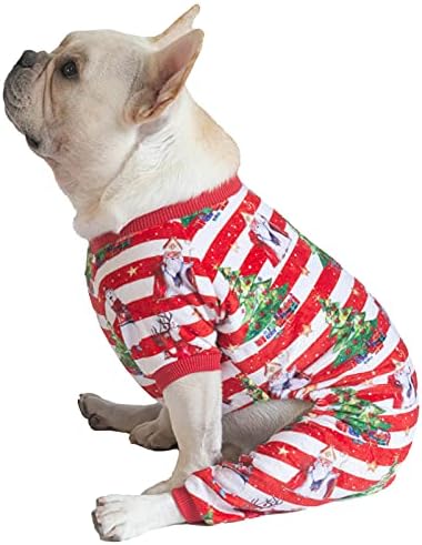 CuteBone Christmas Dog Pajamas Shirt Winter Holiday Cute Pjs Pet Clothes Bodysuit for Doggie Onesies P186L by CuteBone