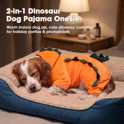 FUAMEY Pajamas for Large Dogs, Halloween Dog Dinosaur Costume Soft Onesie - Image 5