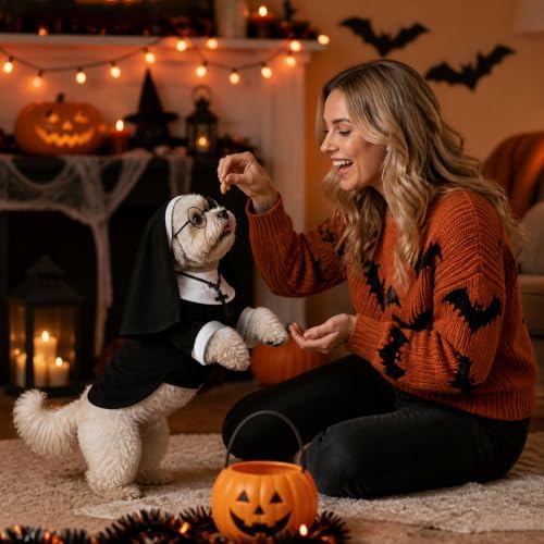 Pet Cat Dog Nun Costume: Cloak Outfit Small Cat Dog Medium (new-4pcs) - Image 5