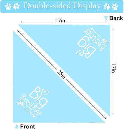 Big Sister Big Brother Dog Bandanas, Adjustable Double Sided Pet Bandana for Pregnancy Announcement, Triangle Scarf for Small Medium Large Dogs, Puppy Sibling Reveal Accessories 2 Pack