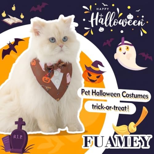 FUAMEY Dog Tuxedo, Funny Halloween Bandana with Bow Tie Large Dog Costume - Image 6