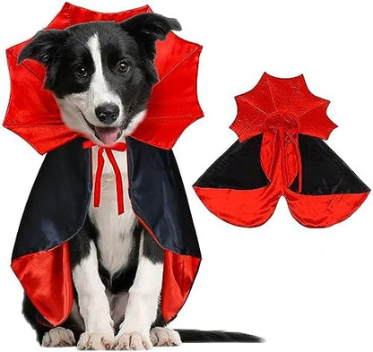 GOYOSWA Dog Halloween Costumes, Dog Vampire Cloak Costume Devil Vampire Cloak Cape Halloween Costumes for Small Medium Large Dogs Pets (Small) by GOYOSWA