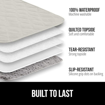 GORILLA GRIP Waterproof Couch Cover for Dogs, Gripped Slip Resistant Backing, Leak Proof Washable Dog Blanket Covers Sofa, Bed, Sectional, Crate, Car, RV Seats, Pet Puppy Essentials, 50x40 Light Taupe