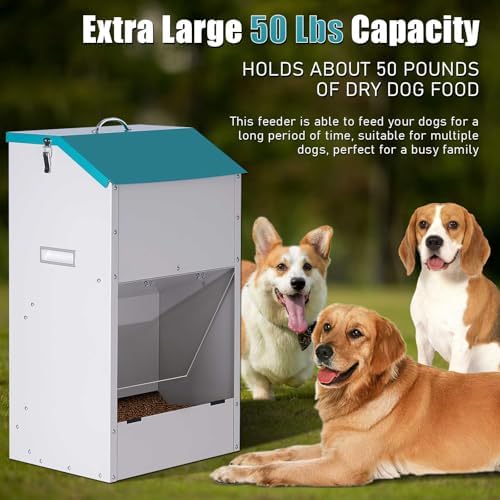50Lbs Large Capacity Automatic Dog Feeder Large Breed
