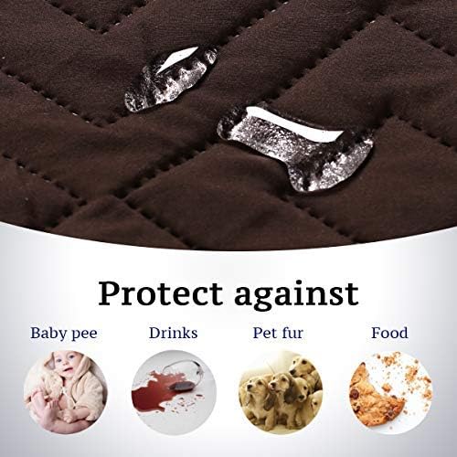 H.VERSAILTEX Reversible Quilted Recliner Covers Water Resistant Furniture Protector for Reclienr Chair with Elastic Straps for Pets Kids Sitting Width Up to 22"(Recliner, Brown/Beige)