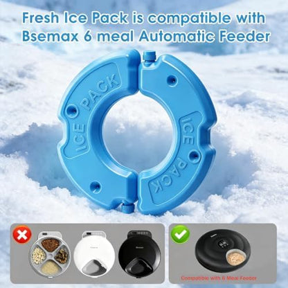 2 Pcs Replacement Ice Packs for 6 Meal Automatic Wet Food Cat Feeder