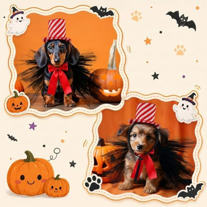 ramede 4 Pcs Dog Cat Halloween Costumes, Pet Cat Hat Accessories - Image 5