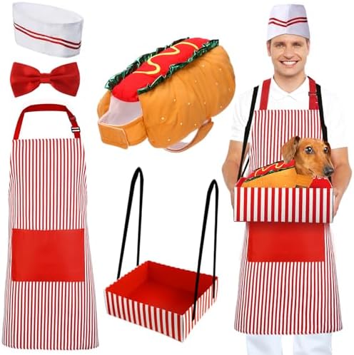 5 Pcs Adult Waiter with Hot Dog Costume by Vinsatin