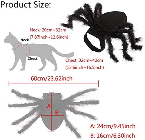 Halloween Spider Costume for Dog Cat, Halloween Pet Costume Halloween Decorations, Spider Decor Halloween Party Supply, Spider Cosplay Costumes with Adjustable Velcro for Small Medium Dogs and Cats - Image 4