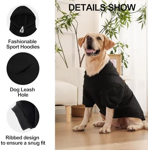 EXPAWLORER Dog Hoodies for Small Medium Large Dogs,Love DAD Black XL - Image 3