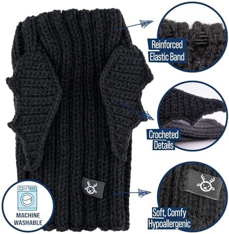 Zoo Snoods Bat Wing Dog Costume - Warm Crochet Snood Wrap for Pets, Neck Ear Cover Protection, Halloween Winter (Large) - Image 3