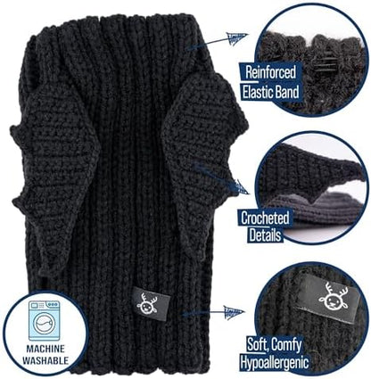 Zoo Snoods Bat Wing Dog Costume - Warm Crochet Snood Wrap for Pets, Neck Ear Cover Protection, Halloween Winter (Medium) - Image 3