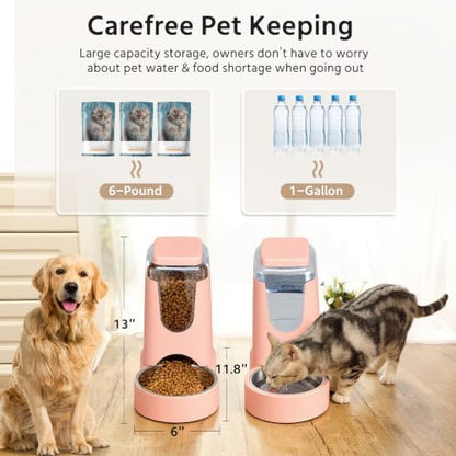 WyfKyd Auto Cat Feeder and Dog Water Dispenser with Stainless Steel Bowl