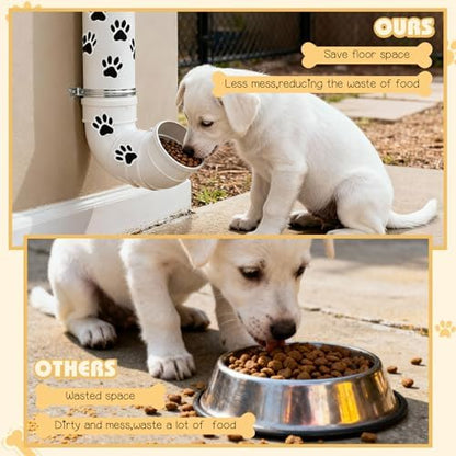 Gravity Dog Self Feeder, Automatic Dispenser Paw Stickers for Pet