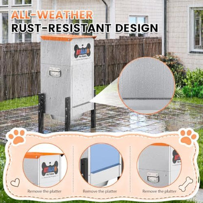 25 lb Automatic Dog Feeder for Large Breeds, 3 Adjustable Heights