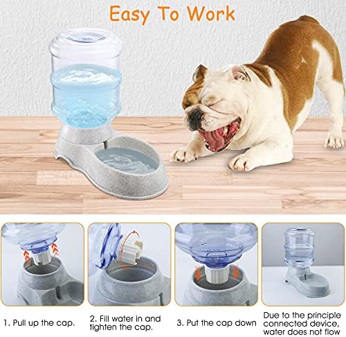 3.5L/1Gallon Automatic Replenish Pet Water Dispenser, Self-Dispensing Gravity Pets Water Feeder for Cats & Small, Medium Dogs