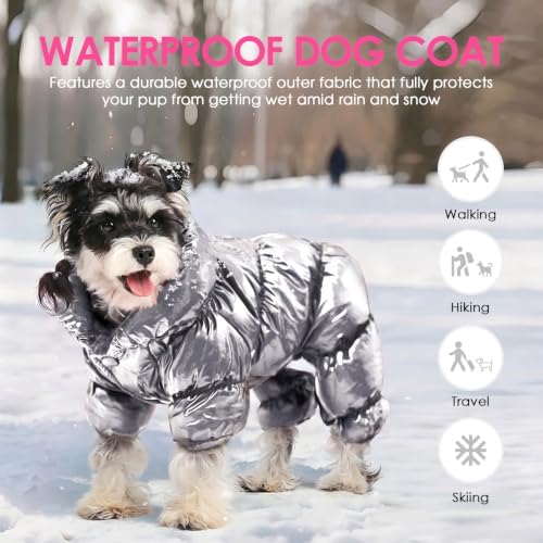 AOFITEE Dog Coat Waterproof Dog Jacket Fullbody Dogs Winter Coat Snowsuit - Image 2