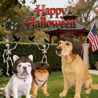Funny Dog Costume Dog Bob Wig for Cat Doggie Wig - Image 3