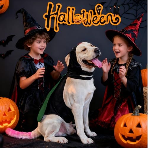 Dog Halloween Vampire Devil Cloak Cape, Red Black Classic Pet Costume for Small Medium Large Dogs, Holiday Cosplay Special Events (Mosquito-Green, B4) - Image 6