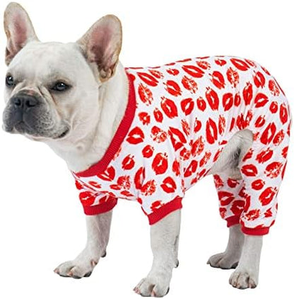 CuteBone Dog Pajamas Valentines Costumes Fleece Pet Clothes Puppy Onesie Winter Holiday Cute Cat Jammies Keep Your Pet Warm in The Cold Weather P116S by CuteBone