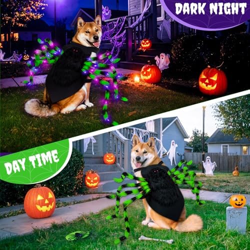 Realistic Halloween Spider Dog Costume for XL Large Dog Cosplay with 64 Led - Image 2