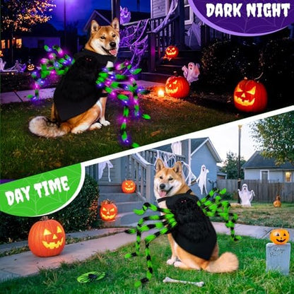 Realistic Halloween Spider Dog Costume for XL Large Dog Cosplay with 64 Led - Image 2
