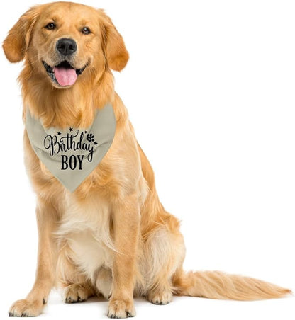A19 Birthday Dog Bandana - Apricot, Small to Large Sizes, Boy, Gift for Dog Lovers