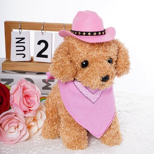 choyaxo Halloween Costumes for Dogs Cat Pet Cowboy Costume Cowboy Hat with Bandana Set for Halloween, Christmas, Holiday, Party, Cosplay (Pink, Small) - Image 5
