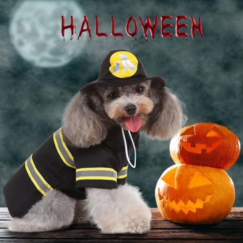 Firefighter Dog Costume Halloween Pet Fireman Halloween Cosplay Costumes - Image 4
