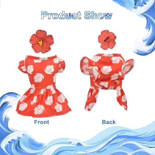 Halloween Dog Hawaiian Costume Dress Luau Leis Hair Clip,S - Image 7