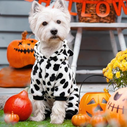 Dog Cow Costume Dog Halloween Costume Milk Cow Style Jumpsuits Hoodie - Image 3