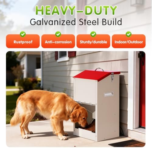 25 Lbs Automatic Dog Feeder for Large Dogs, Dog Food Dispenser