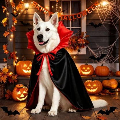 Dog Halloween Costumes for Small Medium Dogs, Dog Vampire Cape Cloak - Image 6
