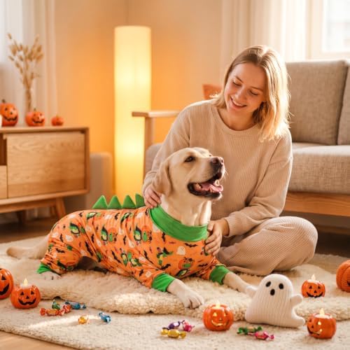 Halloween Dinosaur Dog Pajamas Large Size, Big Dog Onesie Clothes, Anti Shedding and Licking, Post Surgery Recovery Pet Pjs, Cotton Soft Material Stretchable Pet Pajamas U-COSP08L - Image 5