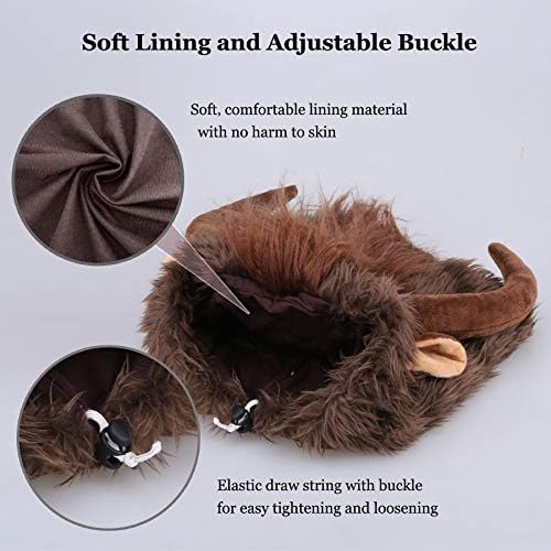 Onmygogo Funny Pet Reindeer Moose Costumes for Dog, Cute Furry Pet Wig for Halloween Christmas, Pet Clothing Accessories - Image 6