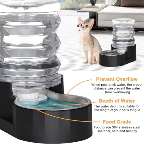 RIZZARI 5L Filtered Cat Water Dispenser: Fresh Water for Indoor Cats