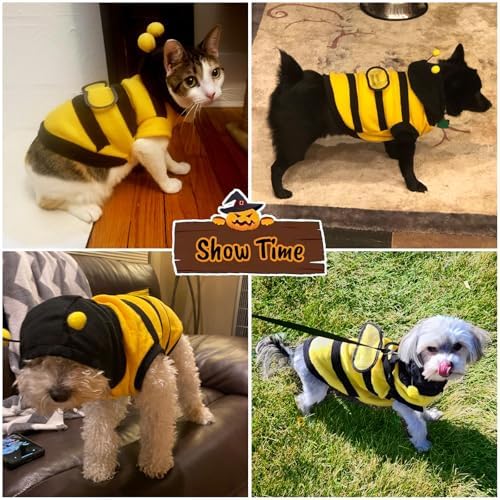 Dog Bee Costume Halloween Bumblebee Clothes Pet Hoodies Cosplay Costume - Image 4