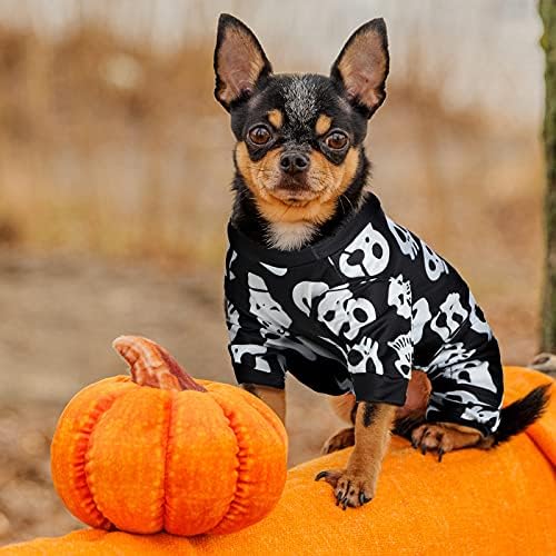 Weewooday 3 Pieces Dog Jumpsuit Skull Pumpkin Pet Pajamas Romper Puppy, M - Image 5