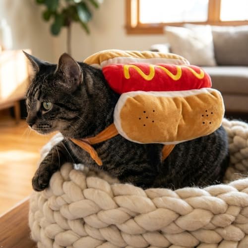 Hot Dog Costume for Dogs, Funny Hot Dog Dog Costume with Adjustable Fit, Cute Pet Halloween Costume for Medium Dogs, Dog Costume for Halloween Party Cosplay - Image 3
