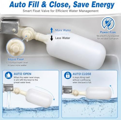 FHTONGE 304 Stainless Steel Automatic Dog Water Bowl Dispenser with Outfall