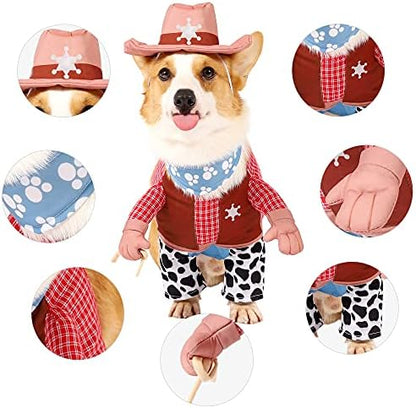 Spooktacular Creations Halloween Pet Dog Cowboy with Cowboy Hat, Bandana for Dress-up Parties, Role-Playing, Outdoor Activity (Large) - Image 2
