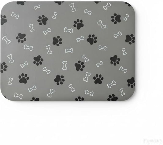 Pet Cat Dog Food Mat Non Slip Mat for Dog Water Bowl Mat Quick Dry Absorbent Cat Feeding Mat, 18.1 * 11.8 in, Light Grey