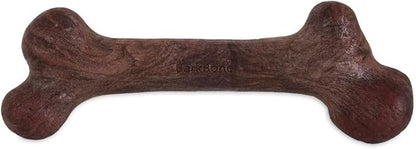 Pet Qwerks Dinosaur BarkBone - Nylon Dog Bone for Aggressive Chewers - Bacon Flavor - 9.75"