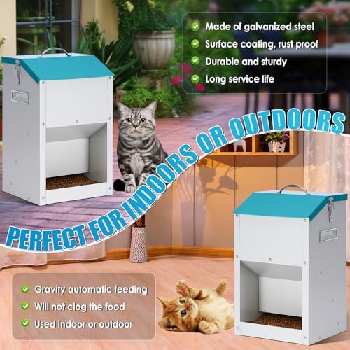 Automatic Cat Feeder Outdoor 59cups/14L Automatic Dog Feeder