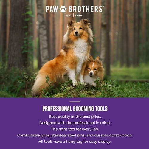 Paw Brothers Soft Pin Curved Slicker Brush for Dogs, Coated Tips, Maximum Coverage, Gentle on Skin, Size 3" x 5.5", Small - Image 6